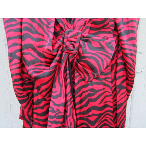 REVOLVE BARDOT Long Sleeve RED BLACK Zebra Print MINI DRESS Large 8-10 - Picture 4 of 5
